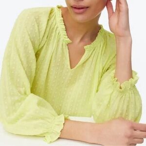 J. Crew Yellow Ruffled Bishop Sleeve Blouse